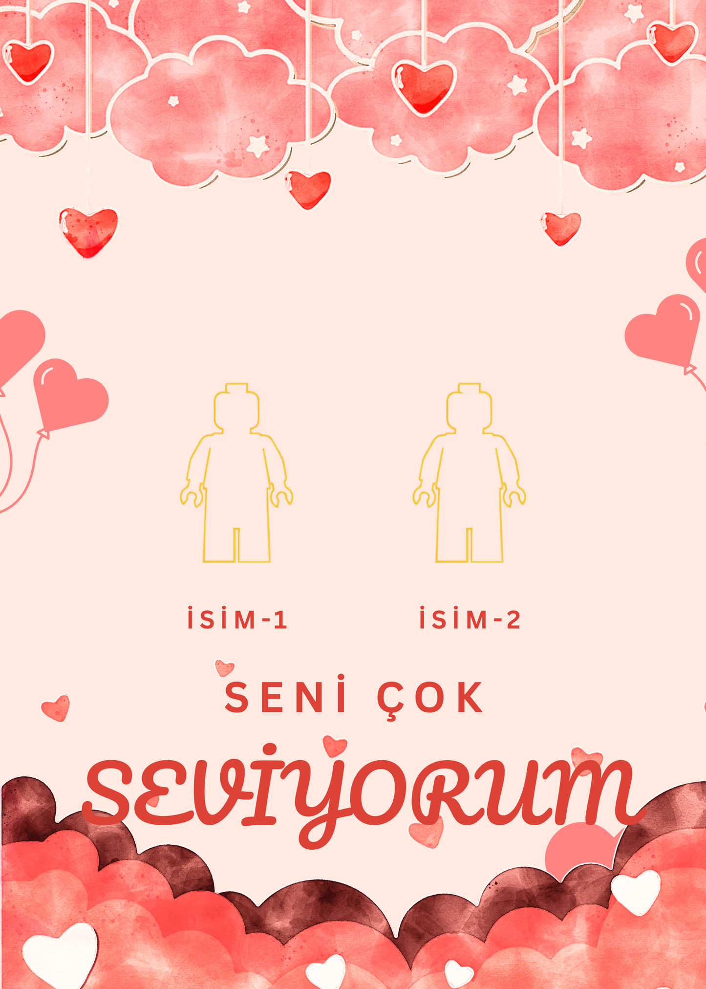 Kendi Tablonu Oluştur "Seni Çok Seviyorum" (Kişiselleştirilebilir Ürün)