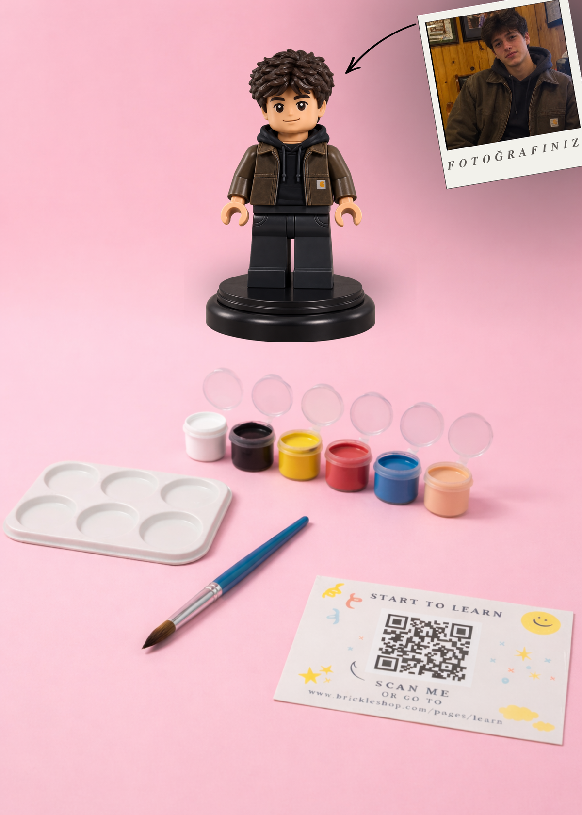 Kişiye Özel Brick Tarzı MiniMe - 3D Figür Boyama Seti