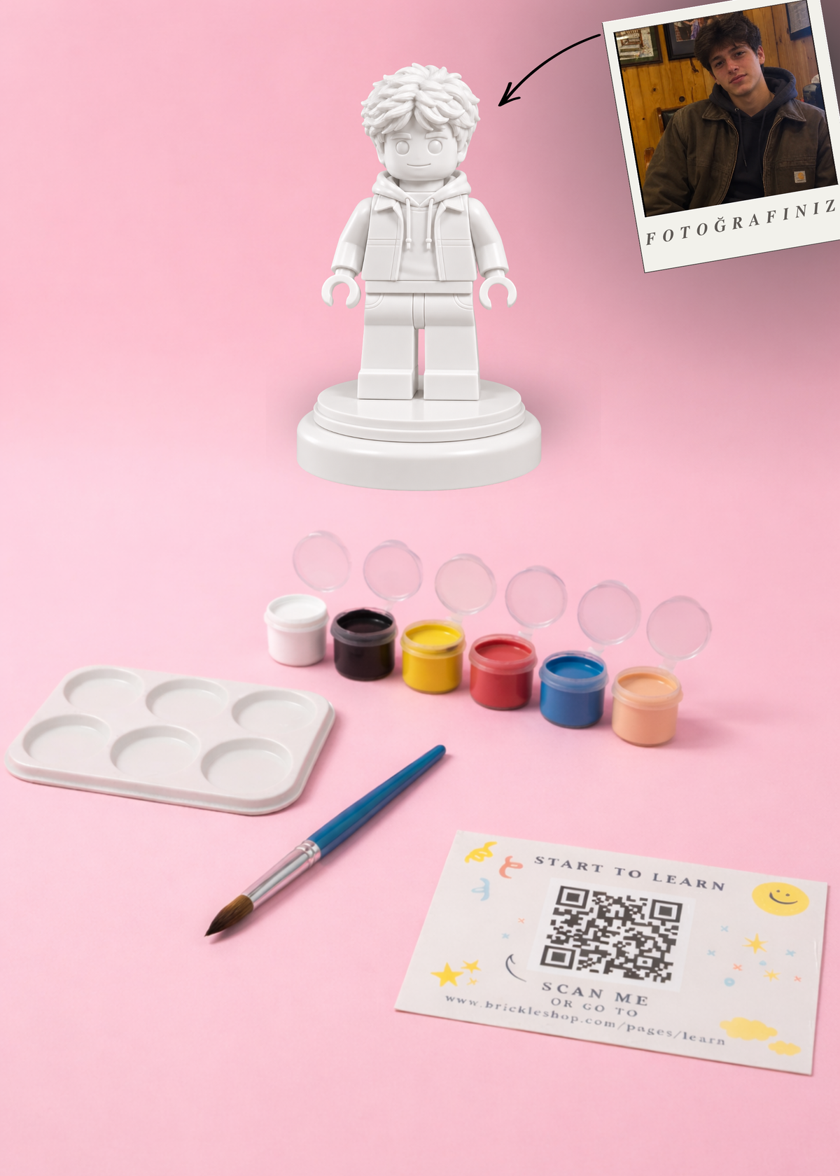 Kişiye Özel Brick Tarzı MiniMe - 3D Figür Boyama Seti
