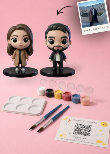Couple MiniMe - 3D Figür Boyama Seti    (2 Adet Kişiye Özel)