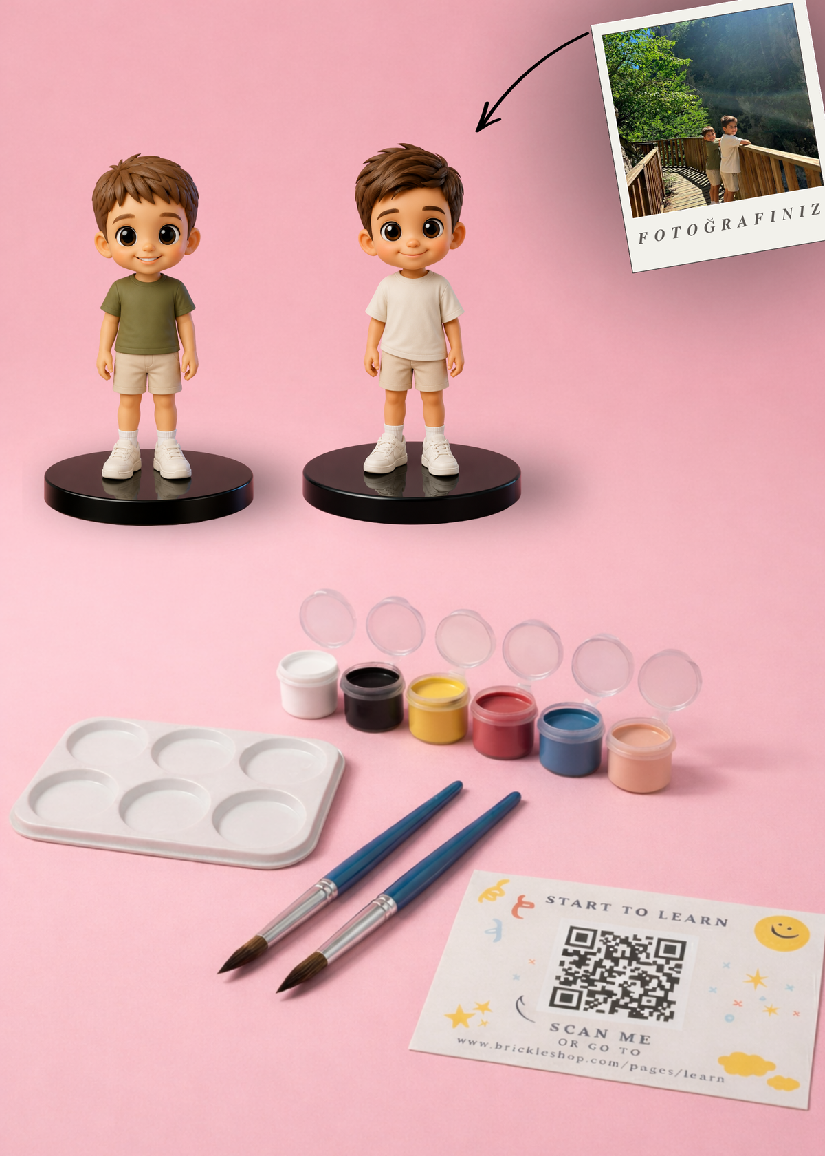 Çift Kişilik MiniMe - 3D Figür Boyama Seti    (2 Adet Kişiye Özel)