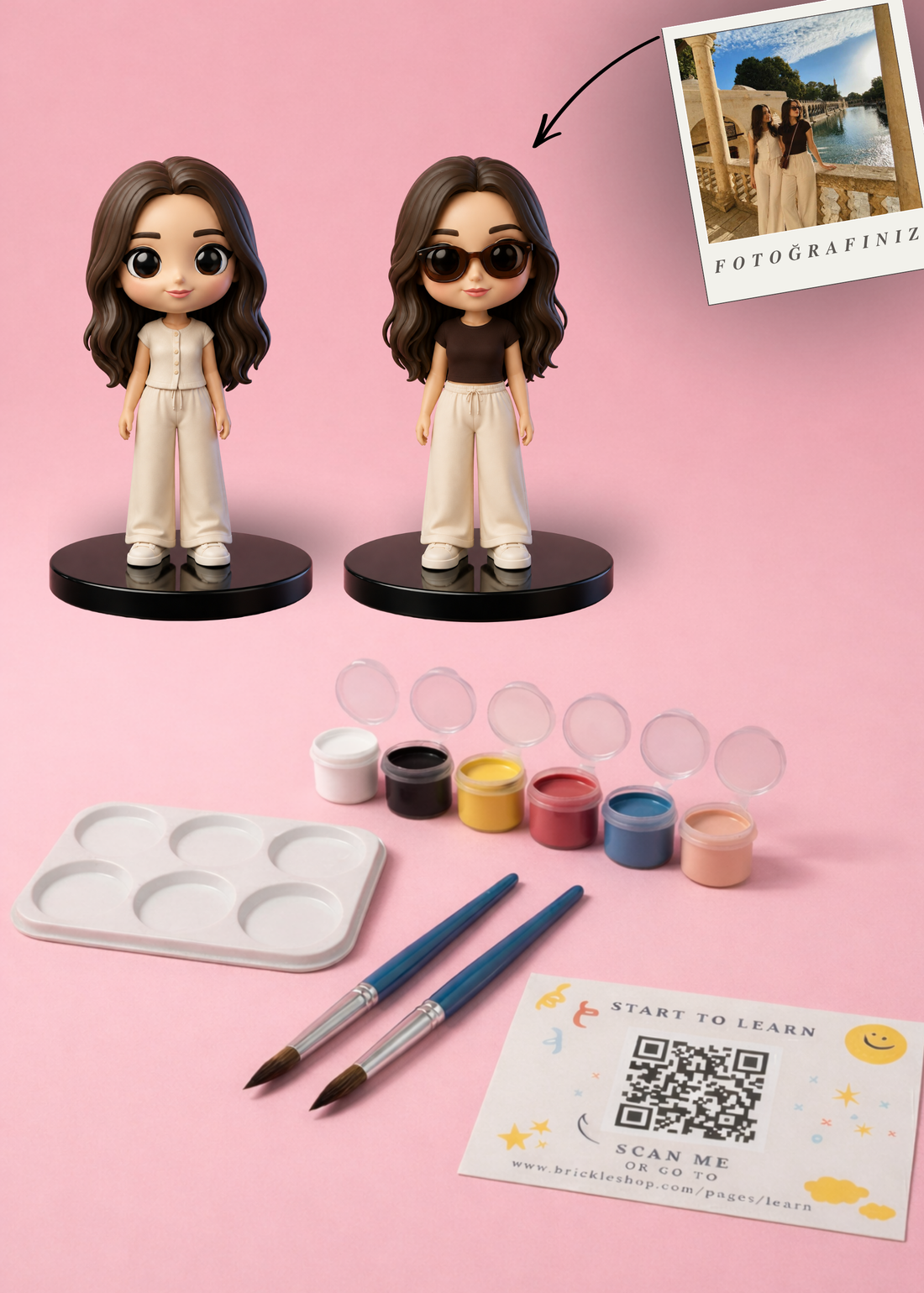 Çift Kişilik MiniMe - 3D Figür Boyama Seti    (2 Adet Kişiye Özel)
