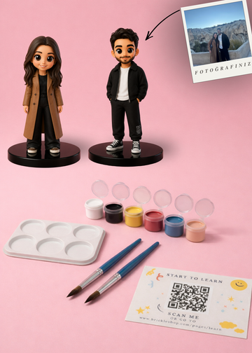 Çift Kişilik MiniMe - 3D Figür Boyama Seti    (2 Adet Kişiye Özel)