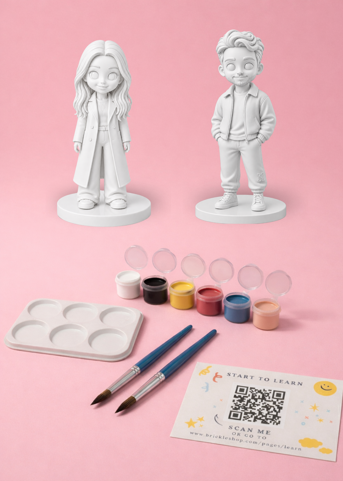 Çift Kişilik MiniMe - 3D Figür Boyama Seti    (2 Adet Kişiye Özel)
