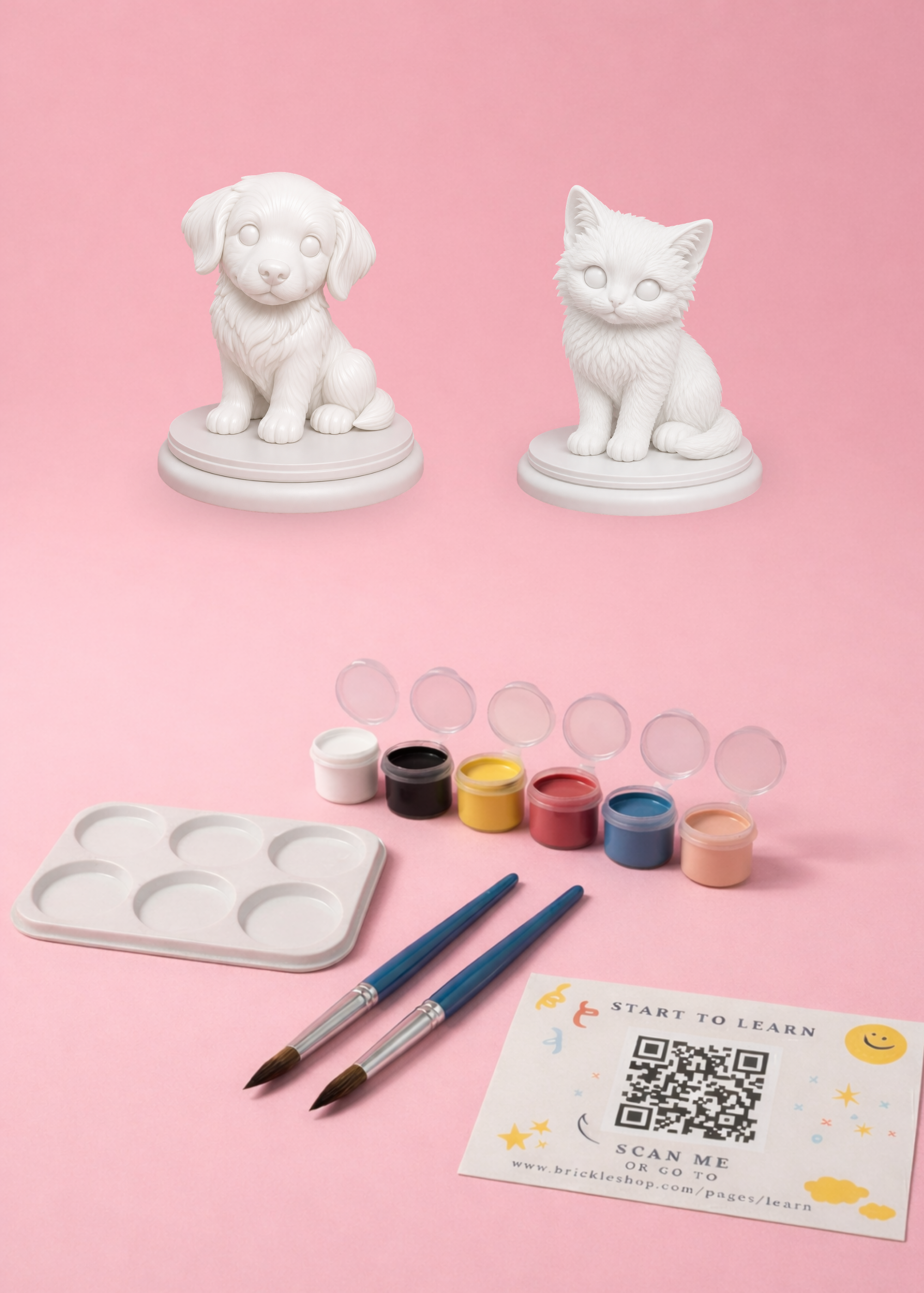 Çift Adet Evcil Hayvan Özel MiniMe - 3D Figür Boyama Seti